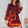 thumbnail image 3 of Active Lava Night Robe Long Sleeve V Neck Robe With Belt Women's Sleepwear Dresses, 3 of 9