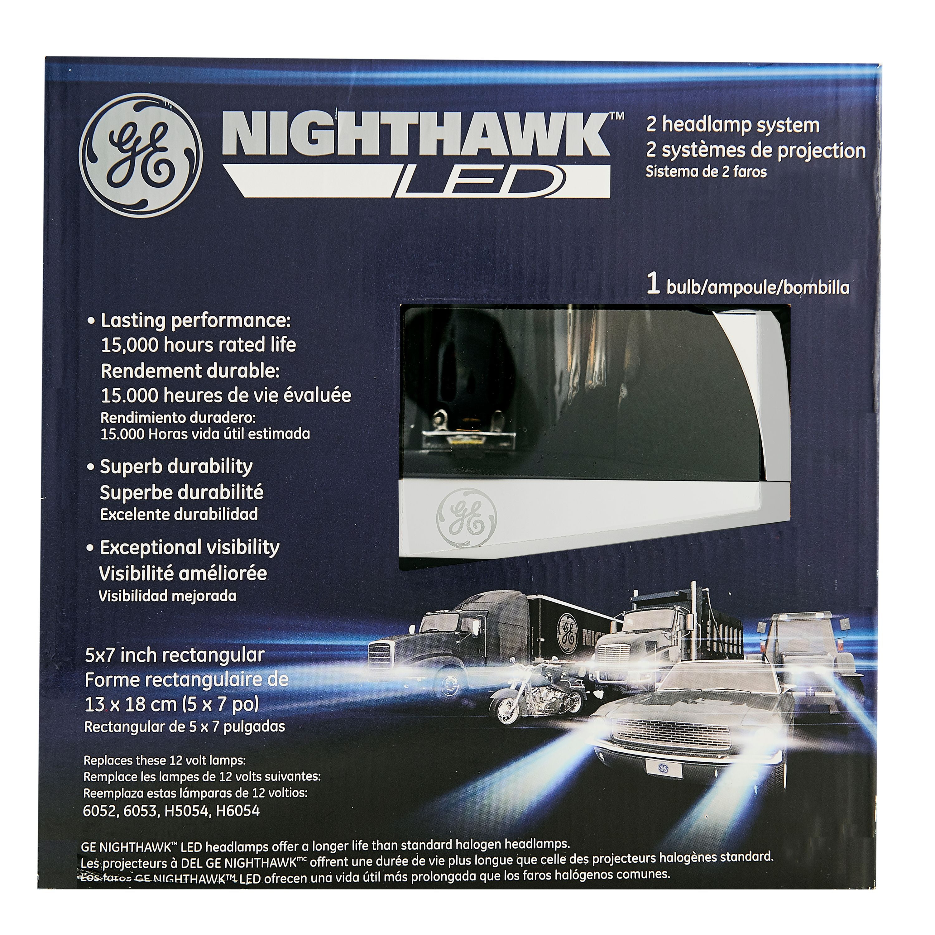 GE Lighting 69822 Nighthawk LED 5x7 Inch Sealed Beam Headlight 1 Pack 
