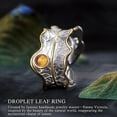 thumbnail image 3 of S925 Sterling Silver Adjustable Ring Wide Open Band Ring Natural Stone, 3 of 4