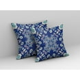 thumbnail image 3 of 18â€ Blue Cream Wreath Indoor Outdoor Zippered Throw Pillow, 3 of 4