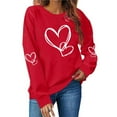 thumbnail image 2 of Valentines Day Gifts for Her Women's Cute Heart Print Round-Neck Hoodless Sweatshirt Trendy Long Sleeve Outfits Comfy Romance Tees Casual Love Clothing Tops, 2 of 7