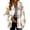 Beige, variant on Beige Hooded Zipper Coat, Nylon,Spandex Women's Plus Size Jackets, Shackets for Women 2024 Winter Warm Fuzzy Plaid Shirt Jackets Plus Size Button Down Long Sleeve Coats, XXL