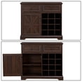 thumbnail image 5 of HIUU Walnut Wine Bar Buffet Cabinet Storage for Kitchen, Living Room, Entryway, 5 of 9