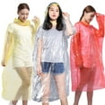 thumbnail image 1 of 5Pcs Unisex Disposable Waterproof Hooded Outdoor Hiking Riding Raincoat Poncho, 1 of 10