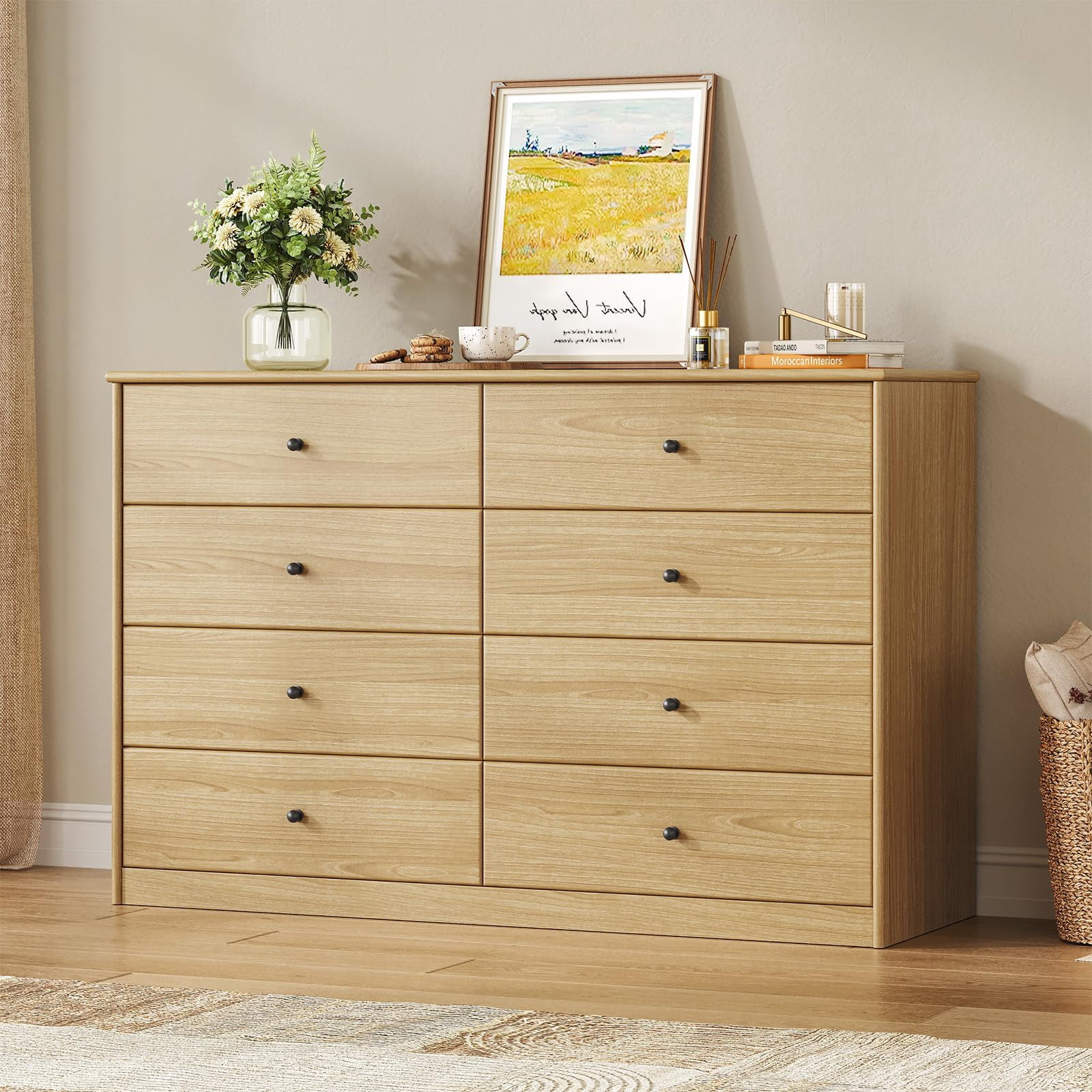 cambridge brown dresser Comfort Pointe 3-Drawer Wood Dresser, Acacia Veneer, 42
