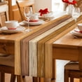 thumbnail image 5 of Farmhouse Yellow Brown Table Runner - 90 Inch Long Vintage Wooden Striped Cotton and Linen Blended Dress Scarves Farmhouse Table Runner for Kitchen Dining, Coffee Table, 13" x 90", 5 of 8