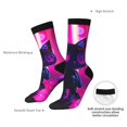 thumbnail image 4 of Cauagu Neon Toy Cat Reflections Print Crew Socks for Women and Men,Adult Athletic Running Socks 1-Pair Sports Socks Work Gear Socks with Moisture Wicking, 4 of 6