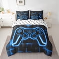 thumbnail image 2 of Castle Fairy Teens Honeycomb Video Game Bedding Comforter Set,Futuristic Full Bedding Set, 2 of 8