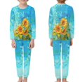 thumbnail image 3 of DISNIMO Blue Retro Sunflower Pjs for Kids Girls Pajamas 7-8 Pjs for Kids Boys 2 Piece Pajama Set Kids Long Sleeve Pajamas Girls Crewneck Lounge Set Kids Sleepwear with Pockets, 3 of 7