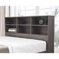 thumbnail image 2 of Smart Home Furniture 6-Shelf Wood Full Bookcase Headboard in Distressed Gray, 2 of 3