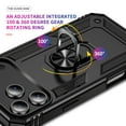 thumbnail image 2 of Dteck Case for iPhone 17 Pro,Military Grade Drop Impact Case 360 Metal Rotating Ring Kickstand Holder Armor Heavy Duty Shockproof Cover for iPhone 17 Pro ,Black, 2 of 6
