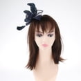 thumbnail image 2 of Señora De Las Mujeres Pluma Nupcial Fascinator Cóctel Sombreros Tocados Diadema Azul Oscuro Sunnimix Tocado de Gatsby de los años 20, 2 of 8