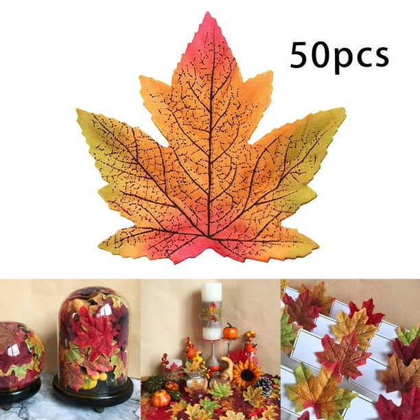 50 piezas hojas artificiales de arce hoja boda fiesta cumpleaños bebé Colcomx hojas de arce