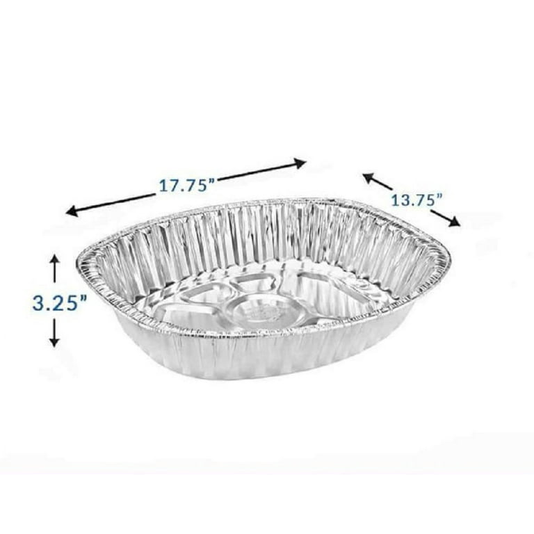 VeZee Disposable Oval Roasting Pan - Durable Turkey Roaster Pans Extra  Large, Heavy-Duty Aluminum Foil, Deep, Oval Shape for Chicken, Meat,  Brisket