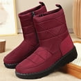 thumbnail image 6 of AUDeals Women Winter Boots, Waterproof Snow Booties, Mid Calf Faux Fur Lined Shoes with Zipper (Red, 6.5), 6 of 9