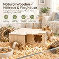 thumbnail image 3 of Hamster House Hideout Wood for Small Pet Hiding Toy Wooden Playset Chew Guinea Pig Supplies, 3 of 8