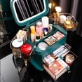 thumbnail image 4 of Amdohai Makeup Organizer Box with LED Mirror Dust Water Proof Cosmetics, 4 of 7
