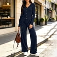 thumbnail image 5 of Miqool Womens 2 Piece Outfits Corduroy V Neck Button Front Long Sleeve Top Matching Pants Set Casual Loungewear Tracksuit S‑XXL, 5 of 7