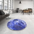 thumbnail image 4 of Ahgly Tapis Rectangulaire Lavable en Machine Intérieur Transitionnel Bleu, 2 Pieds x 5 Pieds, 4 of 7