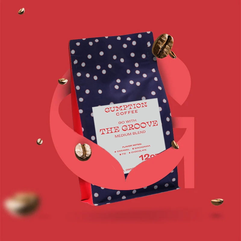 Gumption Coffee | Go With The Groove - Rich Blend| Specialty Coffee Whole Beans | 16oz