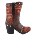 thumbnail image 2 of Rustic Western Cowboy Aztec Geometry Patterns Red Brown Boot Pen Holder Figurine, 2 of 6