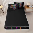 thumbnail image 4 of Erosebridal Rainbow Splash Graffiti Zipper Queen Comforter Set with Fitted Sheet and 2 Pillowcases,Spooky Halloween Spider Zipper Bedding Set For Boys,Black Reversible,4 Pieces, 4 of 7