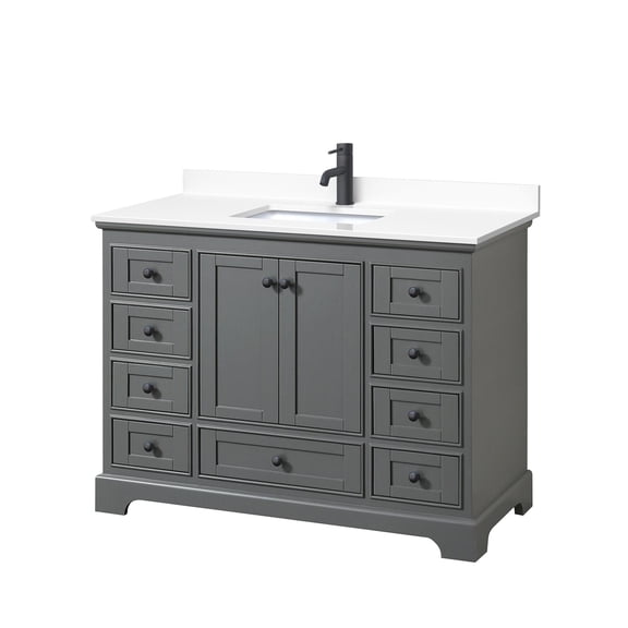 Wyndham Collection Wcs202048s-Vca-Mxx Deborah 48" Free Standing Single Basin Vanity Set -