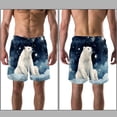 thumbnail image 3 of luoweisi Men's Beach Shorts Quick Dry Swim Trunks with Mesh Lining Galaxy Polar Bear S, 3 of 5