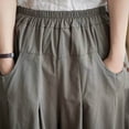 thumbnail image 5 of Utoimkio Women's Elastic Waist Culottes,Wide Leg Cropped Pants with Side Buttons, 5 of 9