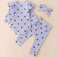 thumbnail image 4 of UAYOTSE Baby Girl Clothes Infant Newborn Outfits Romper Pants Cute Bow Headband Hat Sets for Baby Girls,Sizes 6-9 Months, 4 of 6