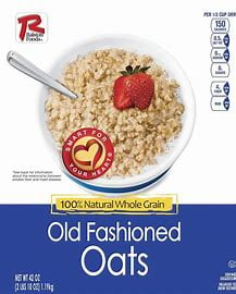 Ralston Whole Grain Quick Cooking Oats, Instant Oatmeal, 18 oz Canister