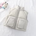 thumbnail image 4 of Atogsazn Kids Girls Full Zip Puffer Vest Childrens Casual Windproof Sleeveless Tank Tops Winter Warm Tops Gray 7-8 Years Fashion, 4 of 8