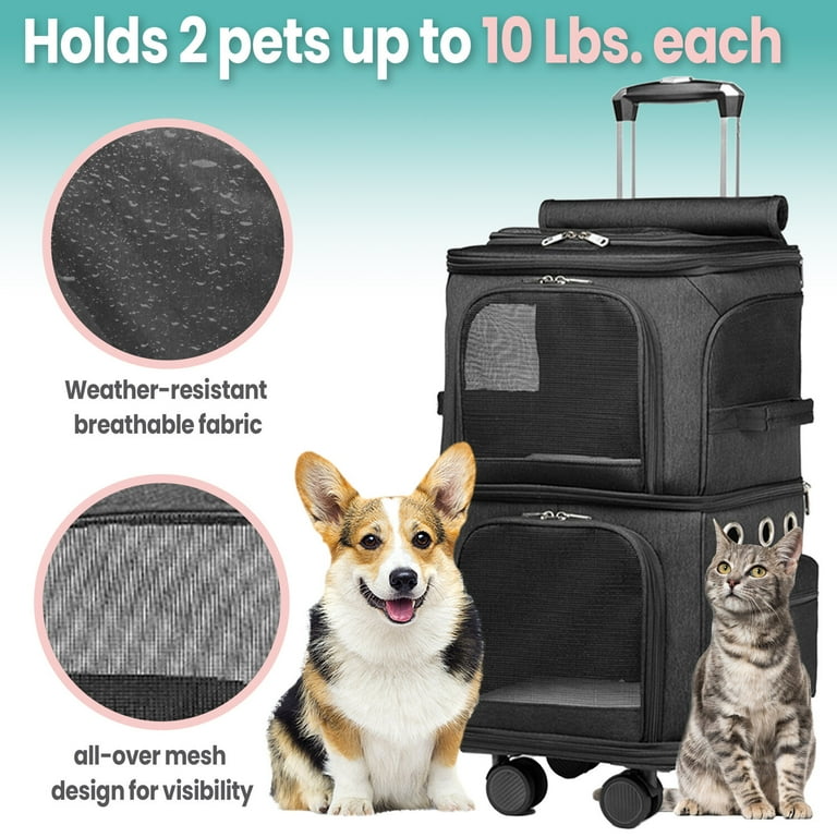 Critter Sitters Grey Pet Carrier Backpack, Small Dogs, Cats, Scratch  Resistant Breathable Windows