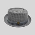thumbnail image 5 of Mens Summer Fedora Cuban Short Brim Hat (Grey One Size), 5 of 5