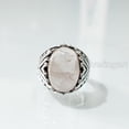 thumbnail image 3 of Rose Quartz Mans Ring, Natural Rose Quartz ring, Silver Jewelry, 925 Silver Ring, Birthday Gift, Heavy Mens Ring, Arabic Design, Ottoman Style Ring, Christmas, Turkey Mens Signet Ring, 3 of 7