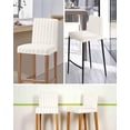 thumbnail image 5 of Cream Striped Bar Stool Covers Set of 2, Modern Farmhouse Cream White Stripes Stretch Washable Bar Chair Covers with Backs, Removable Pub Counter Height Chair Cover for Kitchen Dining Room Cafe, 5 of 7