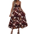 thumbnail image 1 of Vestido sin Mangas para Mujeres con Cuello en V Vestido de Moda Impreso Tropical, Correas Ajustables para Uso Casual Y Diario, 1 of 4