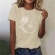 thumbnail image 2 of Tops de Ajuste Suelto para las Mujeres Sudadera Casual Impresa Manga Corta Cuello Redondo Superior, Poliéster, 2 of 6