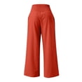 thumbnail image 5 of Linen Pants Women Linen High Waist Summer Beach Travel Vacation Wide Leg Sweatpants Women Orange Xl, 5 of 8