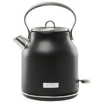 Open Box Haden 1.7L Stainless Steel Body Retro Electric Kettle, Black/Chrome