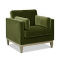 thumbnail image 3 of Oversized Accent Chair, Velvet Upholstered Modern Armchair with Large Seat, Comfy Armchair Reading Chairs Sofa Chair for Small Space Bedroom Living Room, Green, 3 of 8