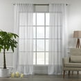 thumbnail image 2 of 3S Brother's White Sheer Home Decorative Set of 2 Panels Faux Silk Crap Chiffon Fabric Window Curtains Hanging Back Tap & Rod Pocket Custom Made 5-30 Ft Long - Made in Turkey (100"W x 156"L) Each, 2 of 6