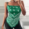 thumbnail image 2 of MNCEKFOD Graphic Tank Tops For Women Trendy Slim Halter Neck Spaghetti Strap Vest Bodycon Bandeau Casual Daily Inner Outer Dual Use Stylish Tops Womens Shirts Green M, 2 of 5