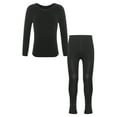 thumbnail image 2 of Oyolan Thermal Underwear for Girls Thermal Long Johns Set Dance Training Costume Type C Black 12-14, 2 of 7