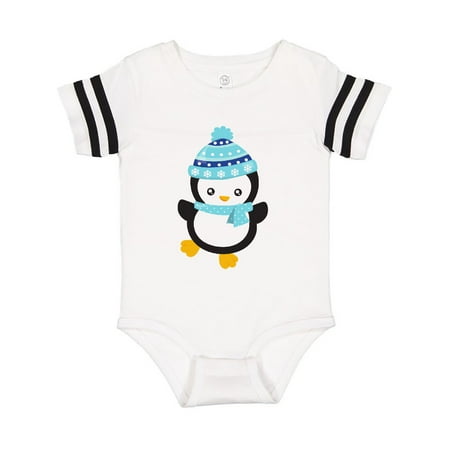 

Inktastic Cute Penguin Penguin With Blue Hat And Scarf Gift Baby Boy or Baby Girl Bodysuit