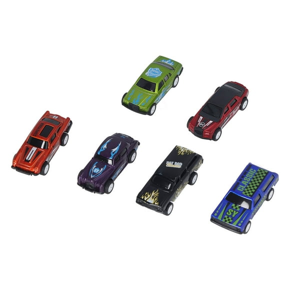 Juego de juguetes de coches con retroceso de 6 uds., juguete de modelo de coche de carreras con retroceso de aleación de Zinc para mayores de 3 años