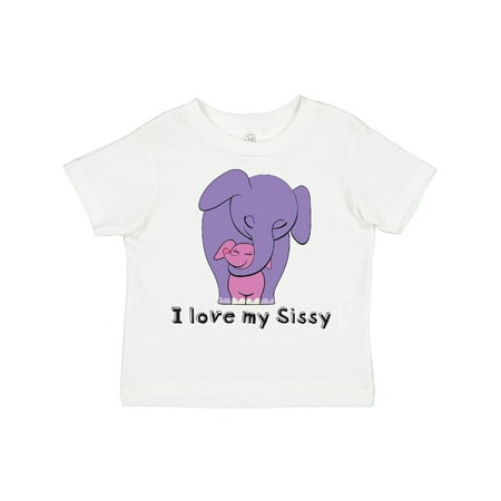 

Inktastic I Love My Sissy Elephant Purple Pink Gift Toddler Boy or Toddler Girl T-Shirt