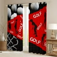 thumbnail image 2 of Erosebridal Golf Player Curtains and Drapes (38x54), Ball Sports Lover 30%-50% Blackout Curtains for Bedroom, Black Red, 2 of 6