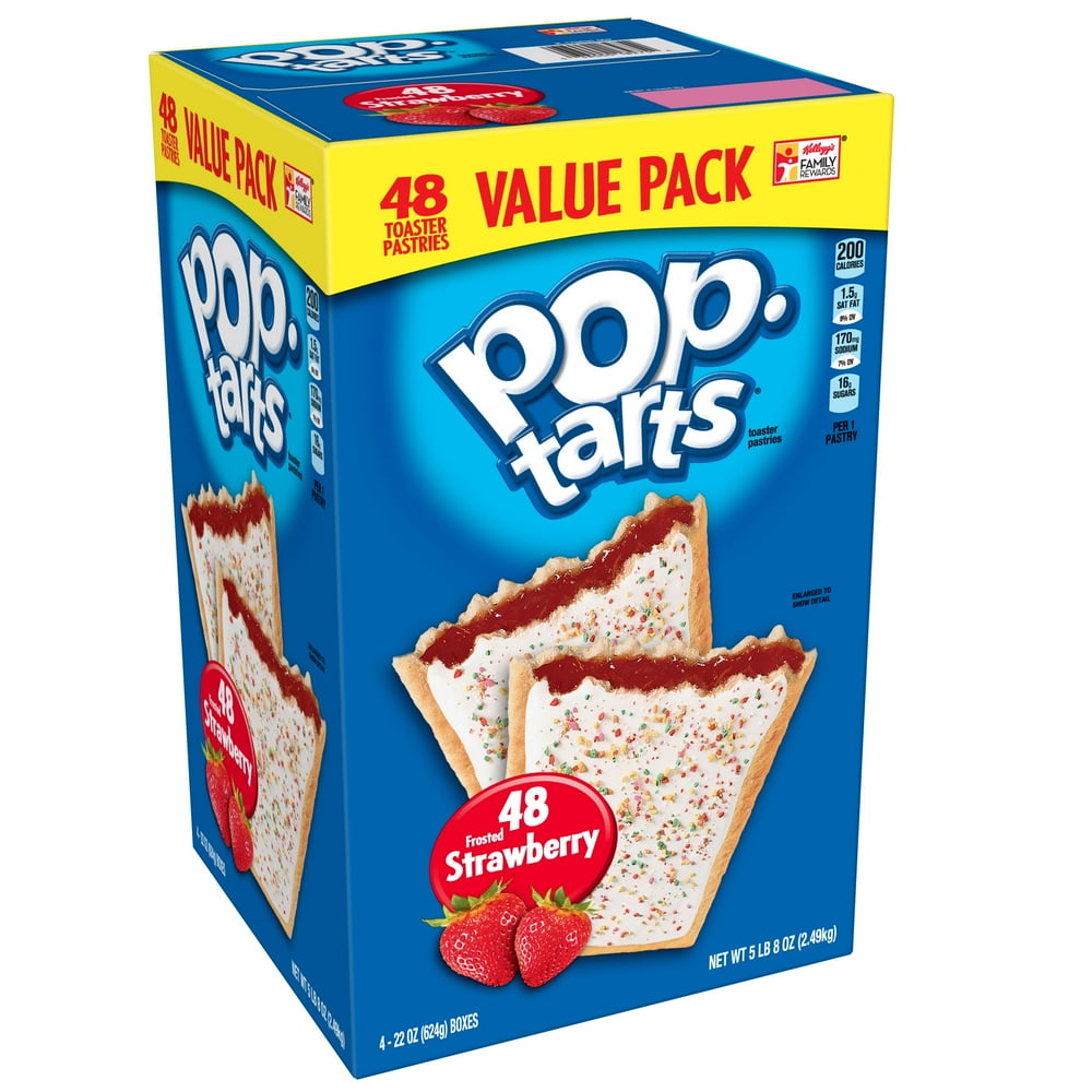 Pop-Tarts Breakfast Toaster Pastries, Frosted Strawberry, 48ct 88oz