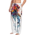 thumbnail image 6 of Wukai Colorful Floral Jellyfish Mens PJ Pajama Pants|Sleepwear Plaid PJs with Pockets|Men's Lightweight Open-Hem Lounge Pants-Small, 6 of 6